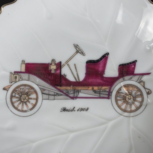 Farfurie de colectie din portelan pictata manual cu modelul Buick 1908 Decoratiuni