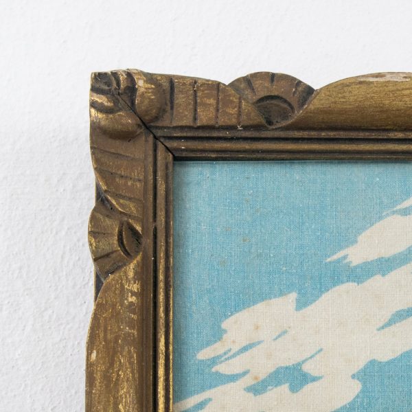 Tablou vintage din material textil incadrat cu rama din lemn cu motiv flamenco Decoratiuni