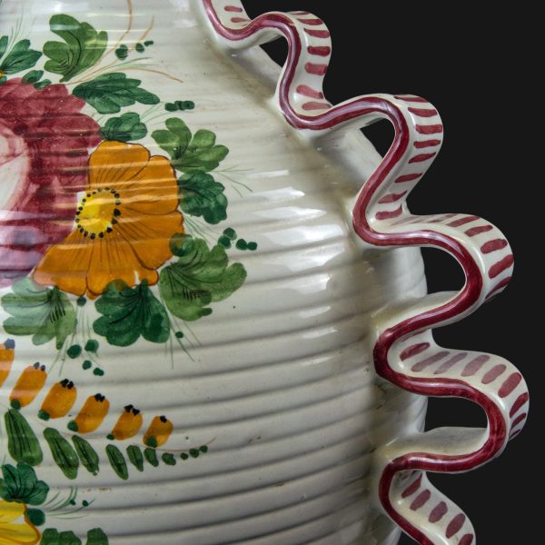 Vaza pentru flori din ceramica lucrata si pictata manual  Deruta Italia Decoratiuni