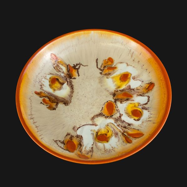 Platou din ceramica lucrat in stilul midcentury anii 80 Ceramica