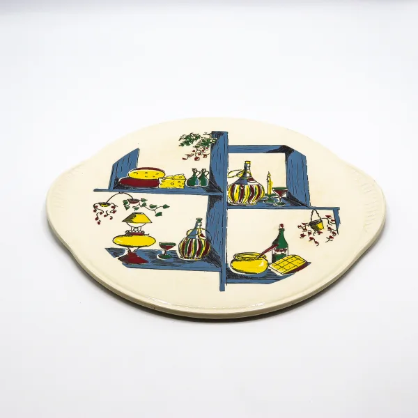 Platou vintage Dom Keramik Limburg cu motivul raftului cu bunătăți anii 60-70 Platouri
