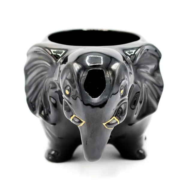 Ghiveci lucrat din ceramică cu motivul elefantului model unicat Decoratiuni