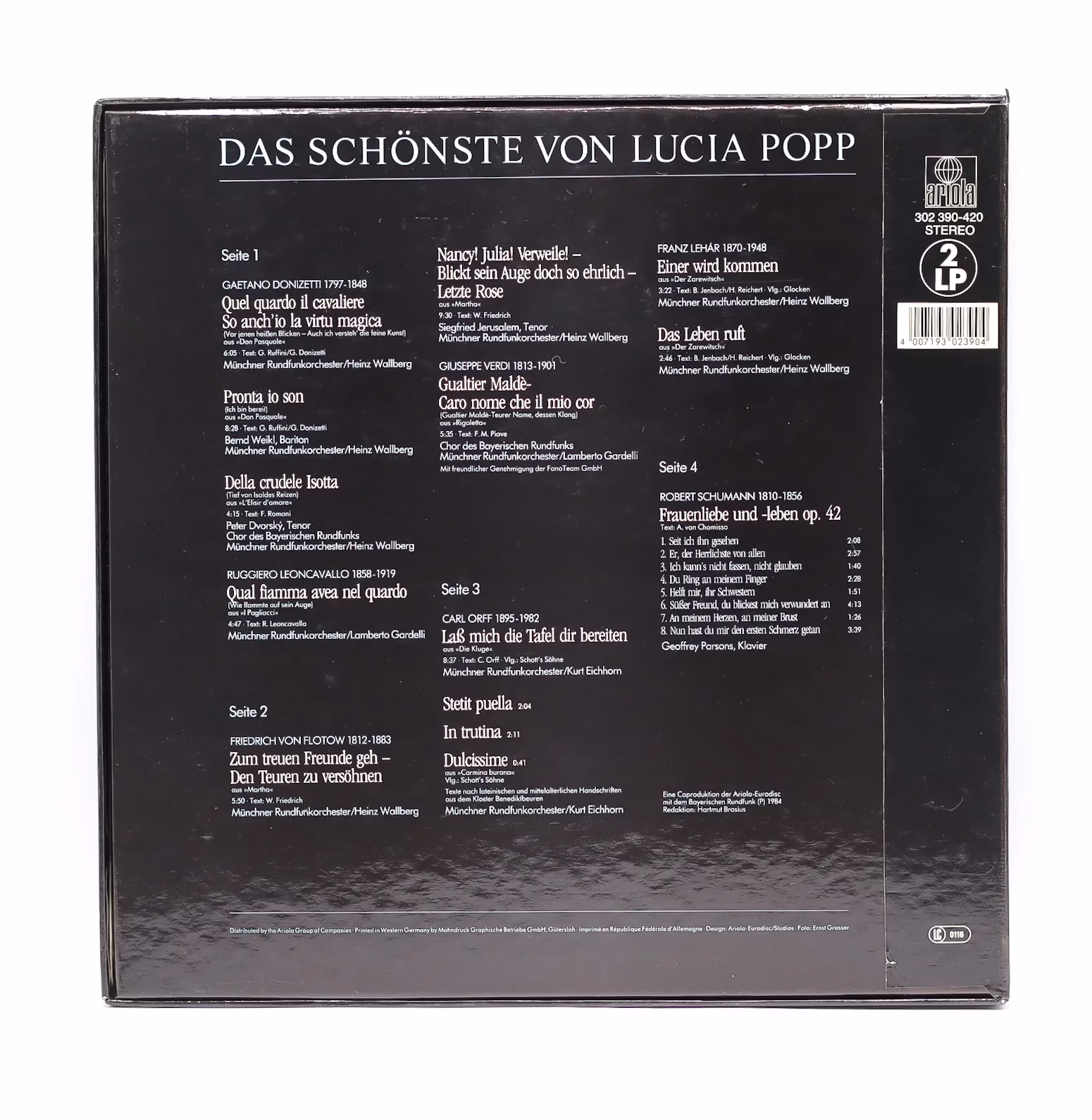 Vinil „Das Schönste von Lucia Popp” – 2LP, Ariola Decoratiuni