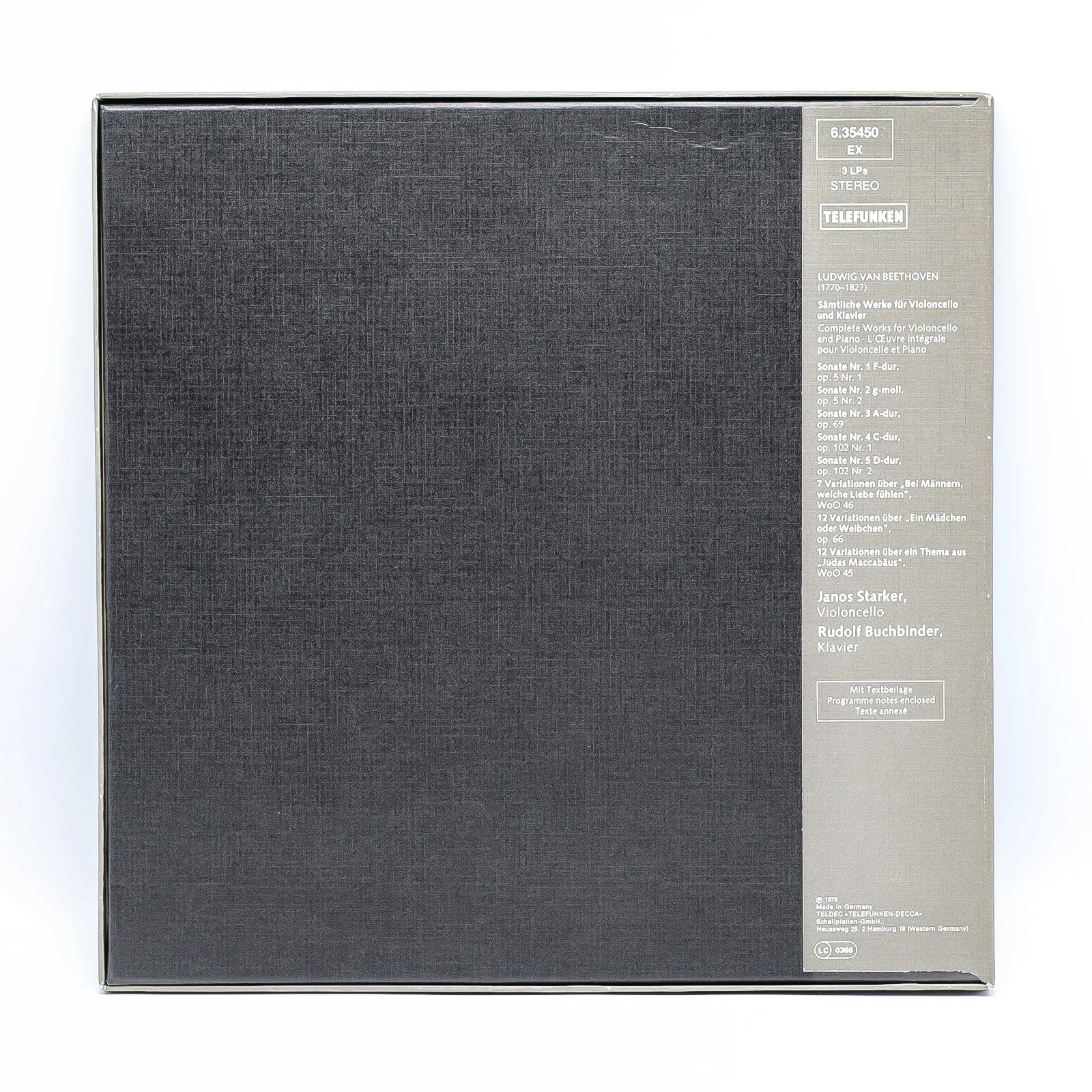 Beethoven – Integrala pentru Violoncel și Pian, Janos Starker & Rudolf Buchbinder (3 LP, Telefunken) Decoratiuni