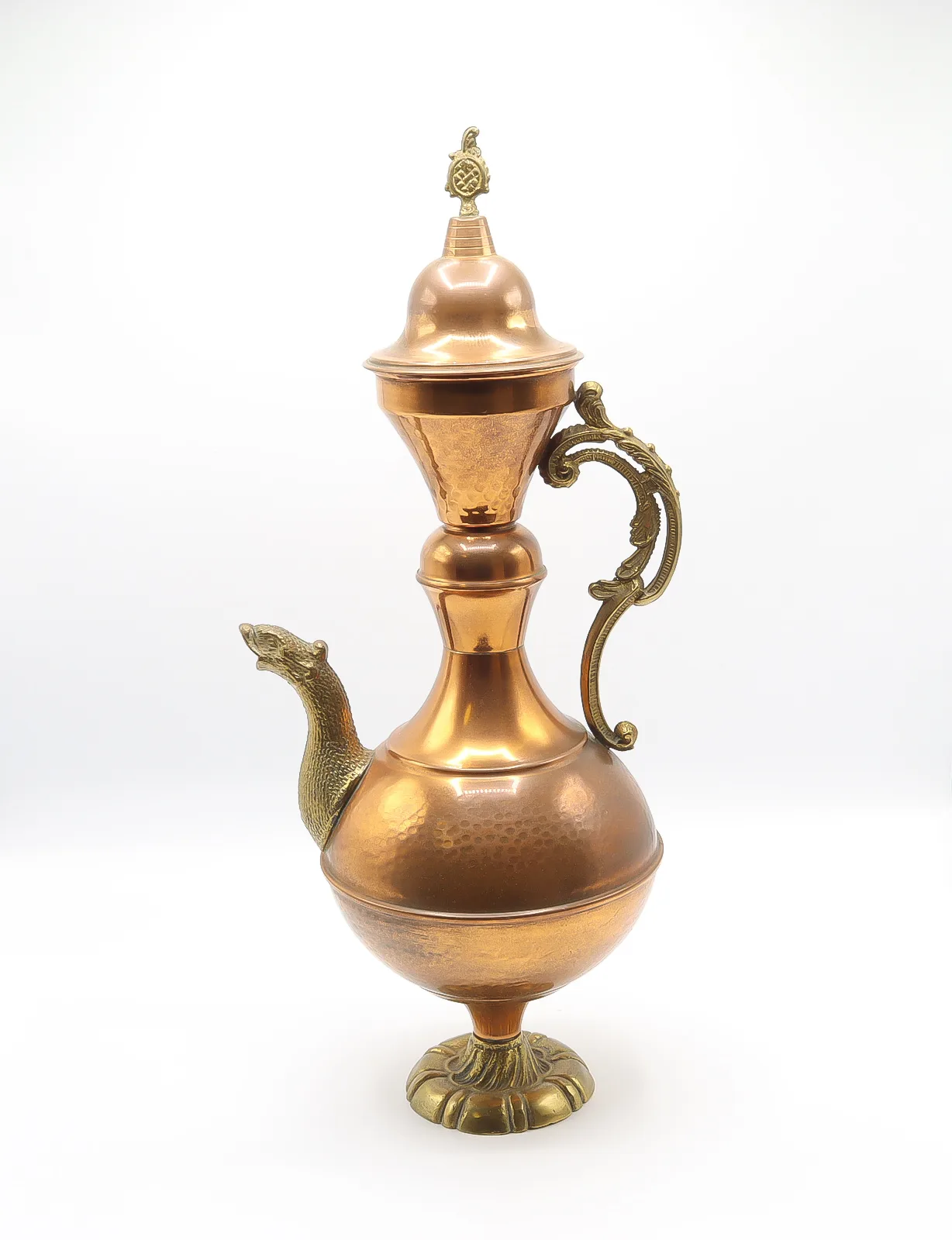Vas  decorativ antic din alamă și bronz cu motive Nepaleze Franța anii 50 Articole de colectie