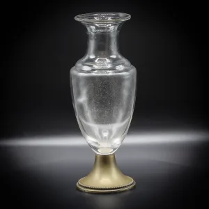 Vază antică din cristal cu picior argintat Franța Decoratiuni