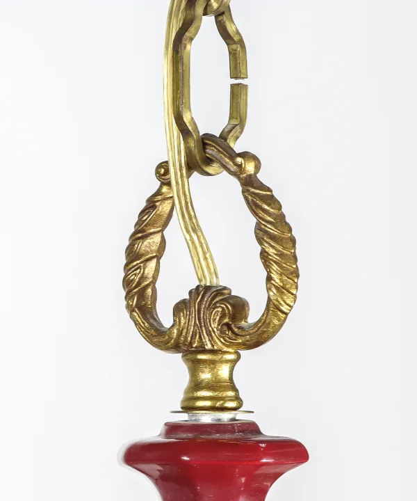 Candelabru antic cu 8 brațe, din bronz și porțelan cu motivul trandafirilor Franța anii 20-40 Candelabre