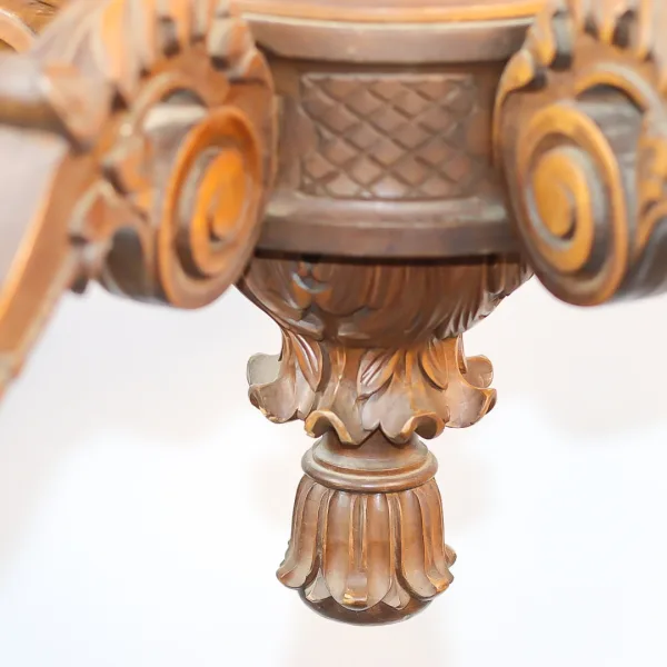 Candelabru rustic cu 6 brațe lucrat și sculptat manual Franța începutul sec. XX Candelabre