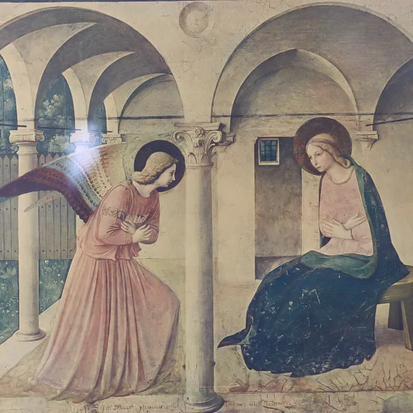 Litografie după renumitul Fra Angelico cu lucrarea Buna Vestire Decoratiuni