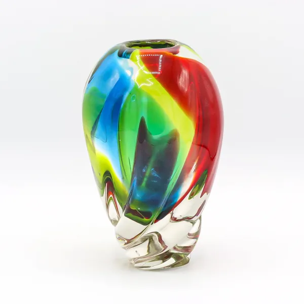 Vază rainbow din sticlă murano multicoloră  Italia anii 60-70 Decoratiuni