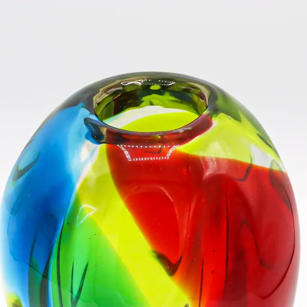 Vază rainbow din sticlă murano multicoloră  Italia anii 60-70 Decoratiuni