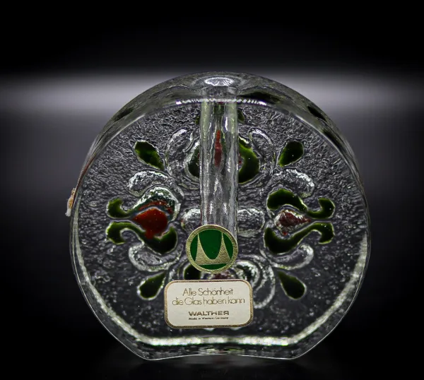 Vază stilul midcentury din sticlă glazurată de la Waltherglas Germania de Vest Decoratiuni