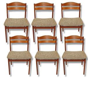 Set 6 scaune daneze din lemn de teak Boltinge Mobelfabrik cu modelul Stof Thor anii 60 Mobilier