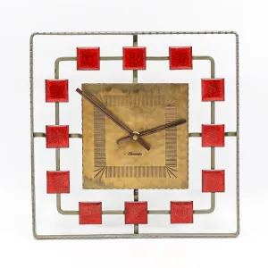 Ceas midcentury din fier forjat pentru perete de Elexacta Schatz Germania de Vest Ceasuri