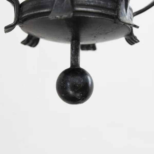Lustră tip glob pentru exterior din fier forjat și sticlă murano în stil rustic Corpuri de iluminat