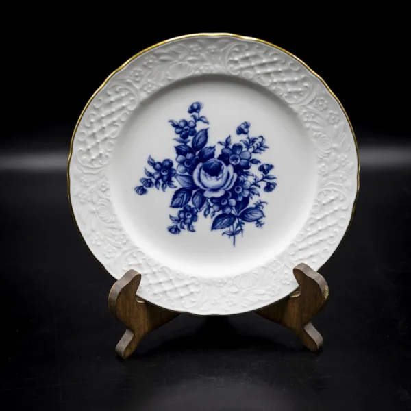 Serviciu de masă pentru colecție lucrat din porțelan și cobalt cu motive florale în stilul baroque Schumann Arzberg Portelan