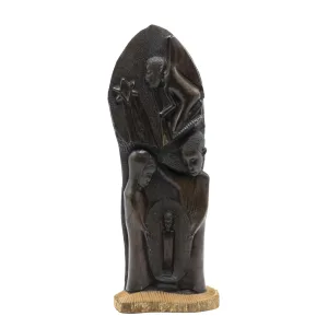 statueta-sculptata-manual-cu-motivul-familiei-africane