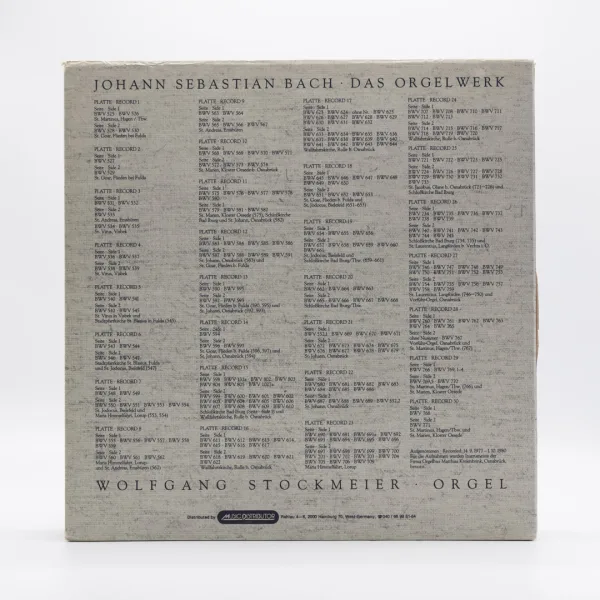 Johann Sebastian Bach-Lucrarea la orgă-înregistrare completă 30 LP de Wolfgang Stockmeier Decoratiuni