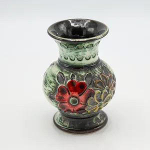 vaza-lucrata-manual-din-ceramica-cu-motive-florale-bay-keramik-germania-de-vest