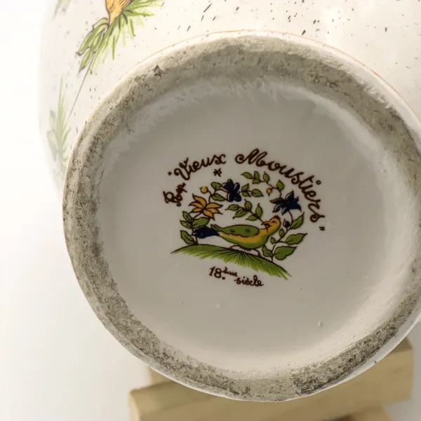 Vază din ceramică de colecție Rep. Vieux Moustiers anii 50 Decoratiuni