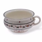 Vas cu mâner lucrat manual din porțelan cu modele florale în stil rococo Boluri