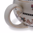 Vas cu mâner lucrat manual din porțelan cu modele florale în stil rococo Boluri