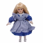 Păpușă decorativă din porțelan cu rochie albastră, anii ’80-’90 Decoratiuni