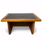 Set de mese Mid-Century din lemn masiv, pal și ardezie naturală, anii ’70 Mobilier