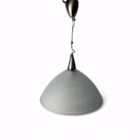 Lustră modernă cu abajur din sticlă satinată gri și detalii cromate, design minimalist Corpuri de iluminat