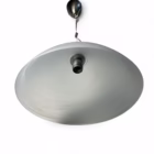 Lustră modernă cu abajur din sticlă satinată gri și detalii cromate, design minimalist Corpuri de iluminat