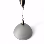 Lustră modernă cu abajur din sticlă satinată gri și detalii cromate, design minimalist Corpuri de iluminat