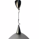 Lustră modernă cu abajur din sticlă satinată gri și detalii cromate, design minimalist Corpuri de iluminat