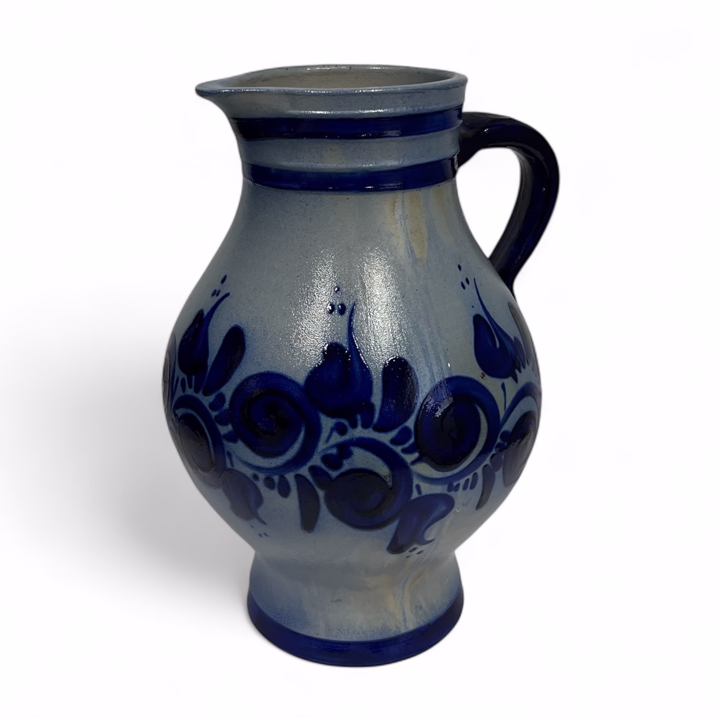 Cană tradițională Westerwald din ceramică glazurată – decor cobalt, Germania, sec. XX Ceramica