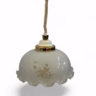 Lustră vintage din sticlă cu margine ondulată și accente aurii Corpuri de iluminat