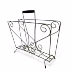Suport reviste vintage Mid-Century din metal auriu, model cu volute Decoratiuni