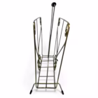 Suport reviste vintage Mid-Century din metal auriu, model cu volute Decoratiuni