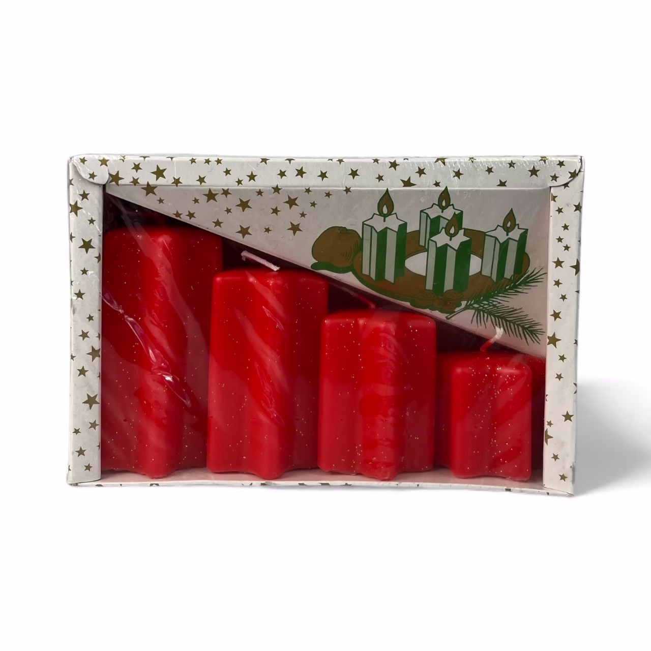 Set Vintage 4 Lumânări de Crăciun Roșii – Nordlicht Hamburg