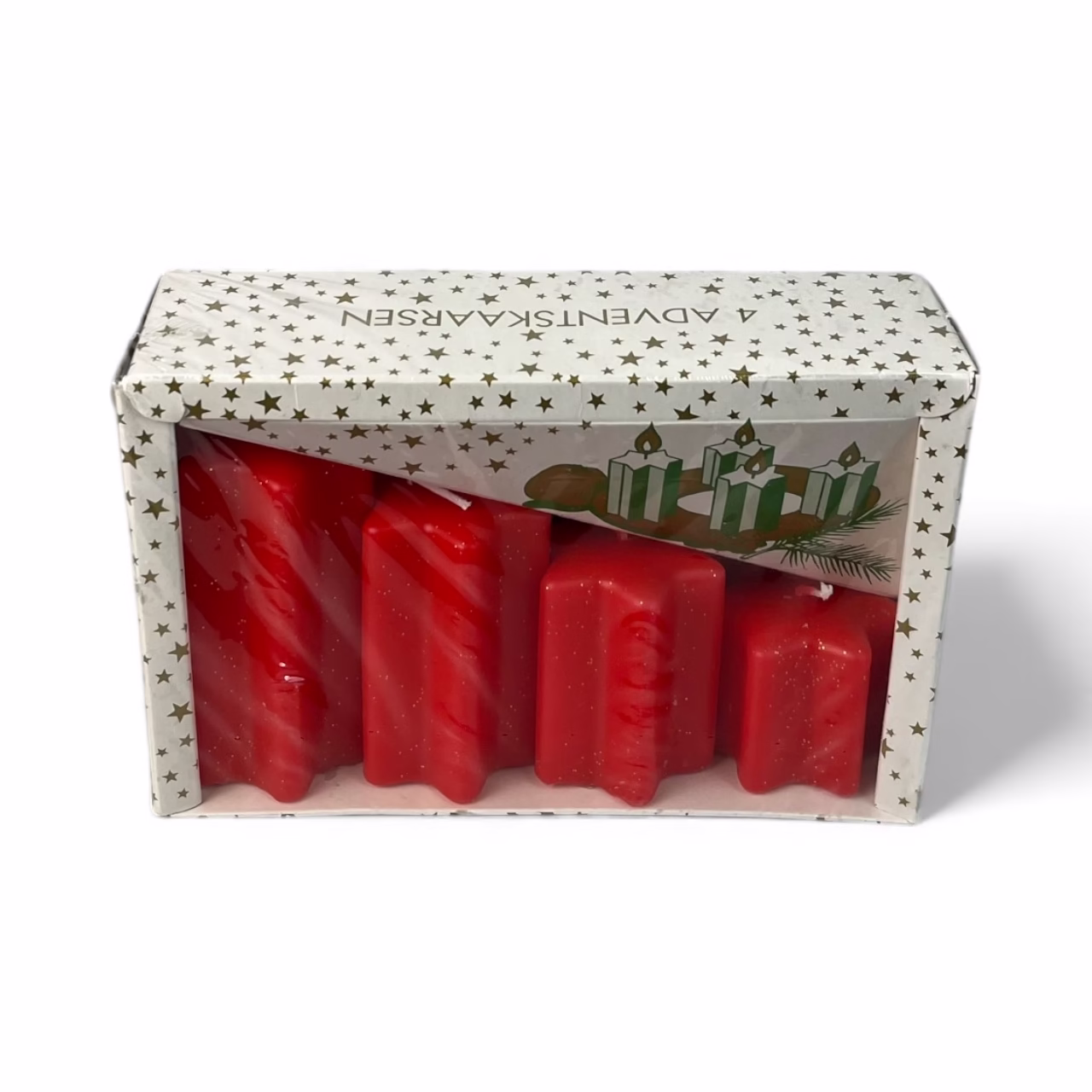 Set Vintage 4 Lumânări de Crăciun Roșii – Nordlicht Hamburg Decoratiuni
