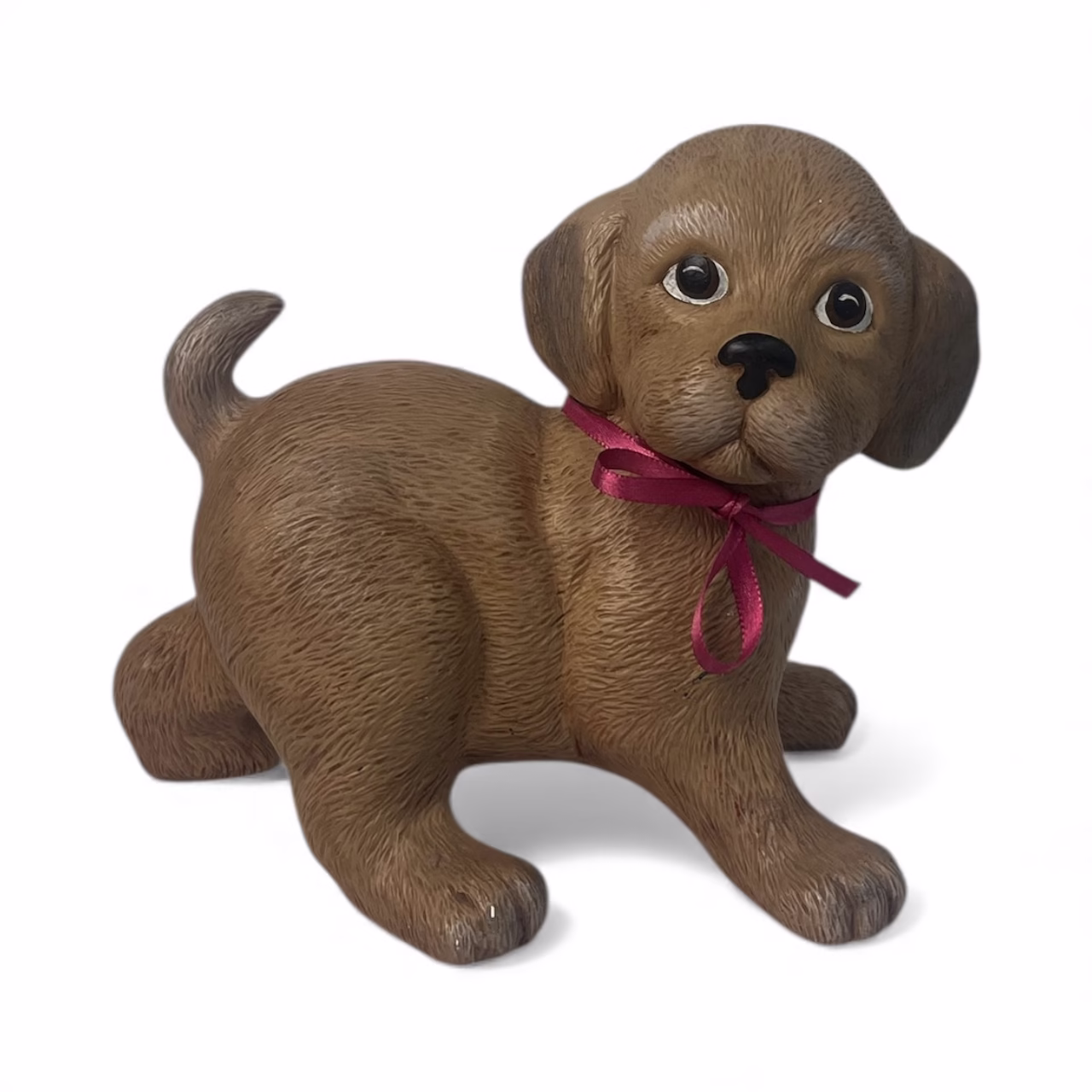 Figurină „Pui de Cățel” Handarbeit – Sculptură Decorativă Vintage, lucrată manual