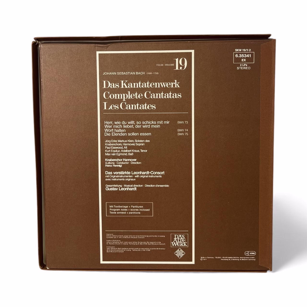 Johann Sebastian Bach – Das Kantatenwerk Vol. 19 (2LP + Album Partituri) – Colecție Telefunken Decoratiuni