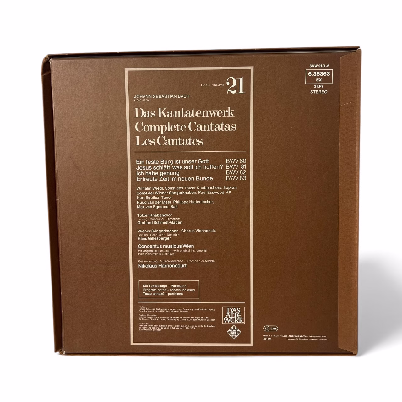 Johann Sebastian Bach – Das Kantatenwerk Vol. 21 (2LP + Album Partituri) – Colecție Telefunken Decoratiuni
