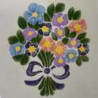 Platou decorativ Zeller Keramik Biedermeier pictat manual cu motive florale Platouri