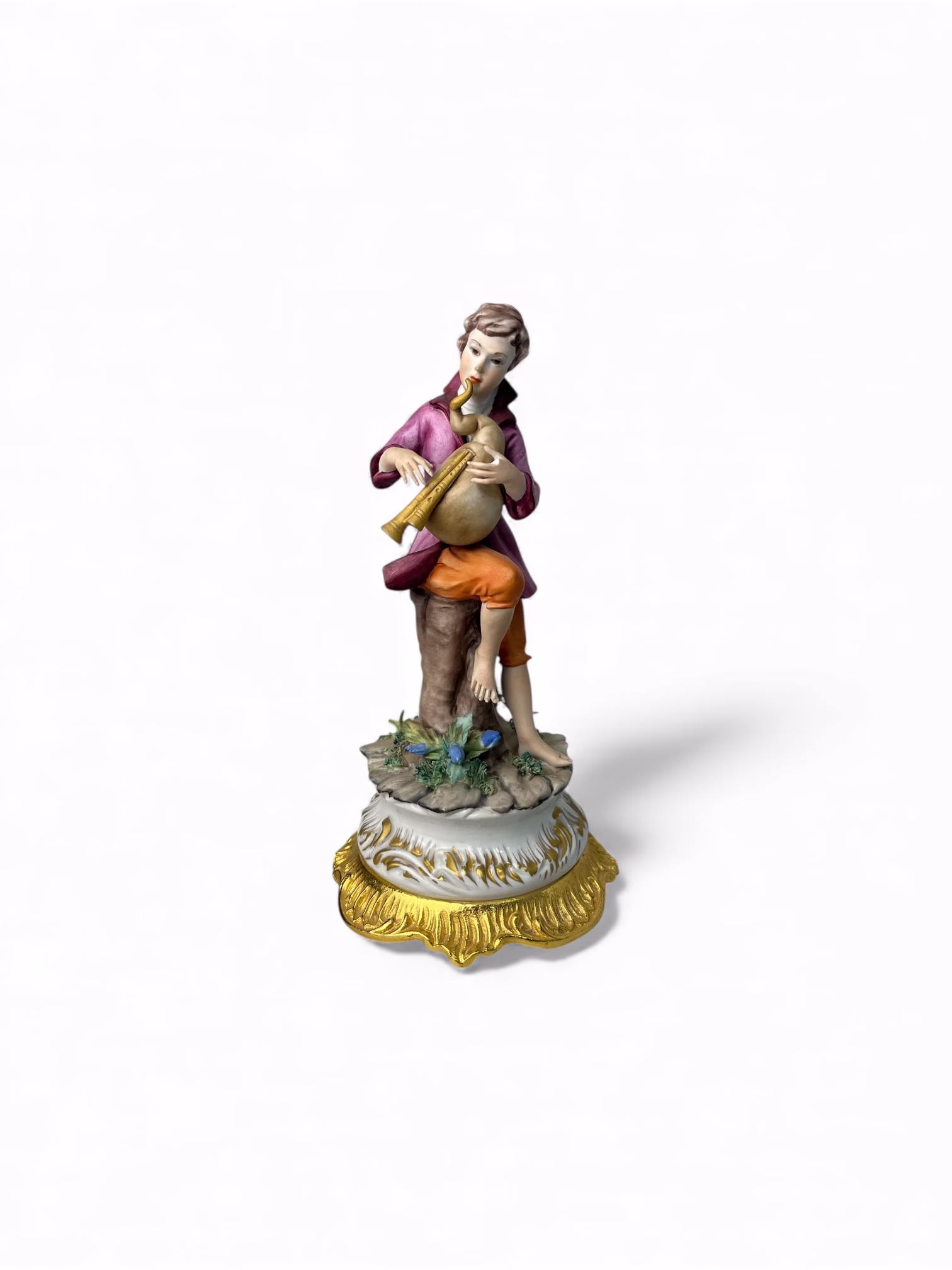 Figurină Capodimonte Carpìe muzicant din porțelan pictat manual – Italia
