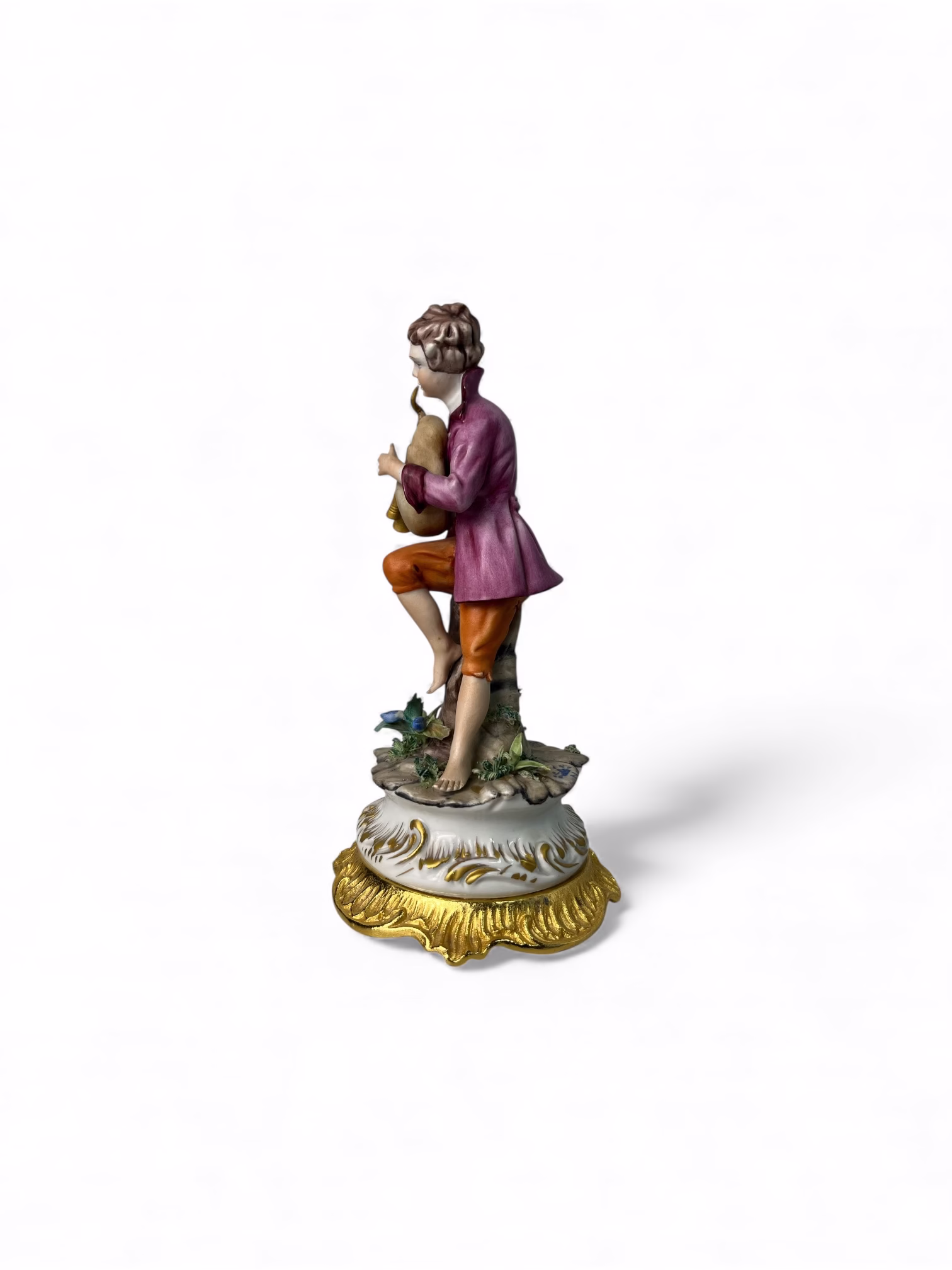 Figurină Capodimonte Carpìe muzicant din porțelan pictat manual – Italia Bibelouri
