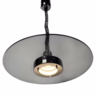 Lustră suspendată Mid-Century modern Holtkötter, inox și sticlă fumurie, reglabilă pe înălțime și intensitate Corpuri de iluminat