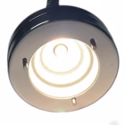 Lustră suspendată Mid-Century modern Holtkötter, inox și sticlă fumurie, reglabilă pe înălțime și intensitate Corpuri de iluminat