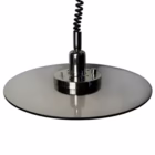 Lustră suspendată Mid-Century modern Holtkötter, inox și sticlă fumurie, reglabilă pe înălțime și intensitate Corpuri de iluminat