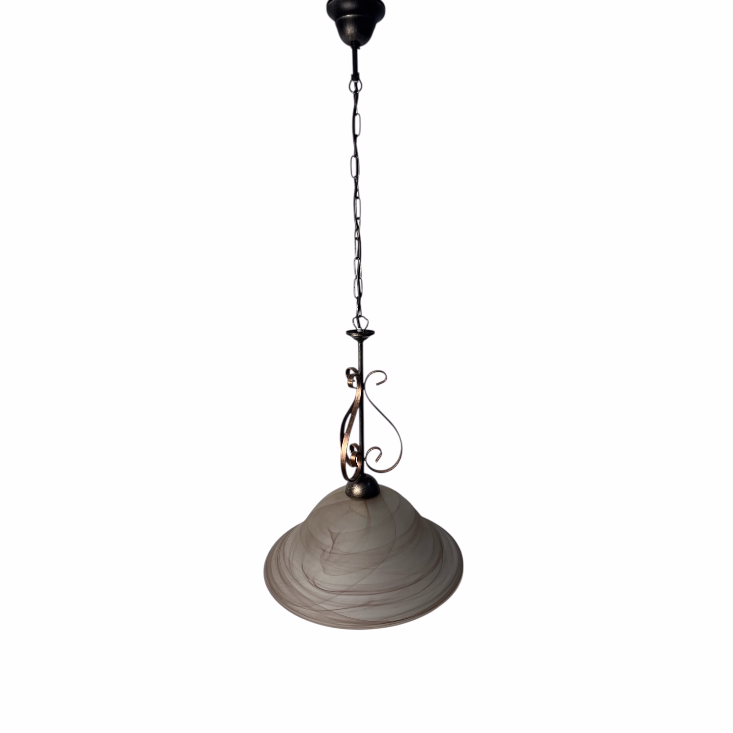Lampă suspendată vintage Honsel Leuchten, sticlă marmorizată și metal patinat, Germania, anii ’90 Corpuri de iluminat Magazin de mobila decoratiuni si corpuri de iluminat vintage Lampă suspendată vintage Honsel Leuchten, sticlă marmorizată și metal patinat, Germania, anii ’90