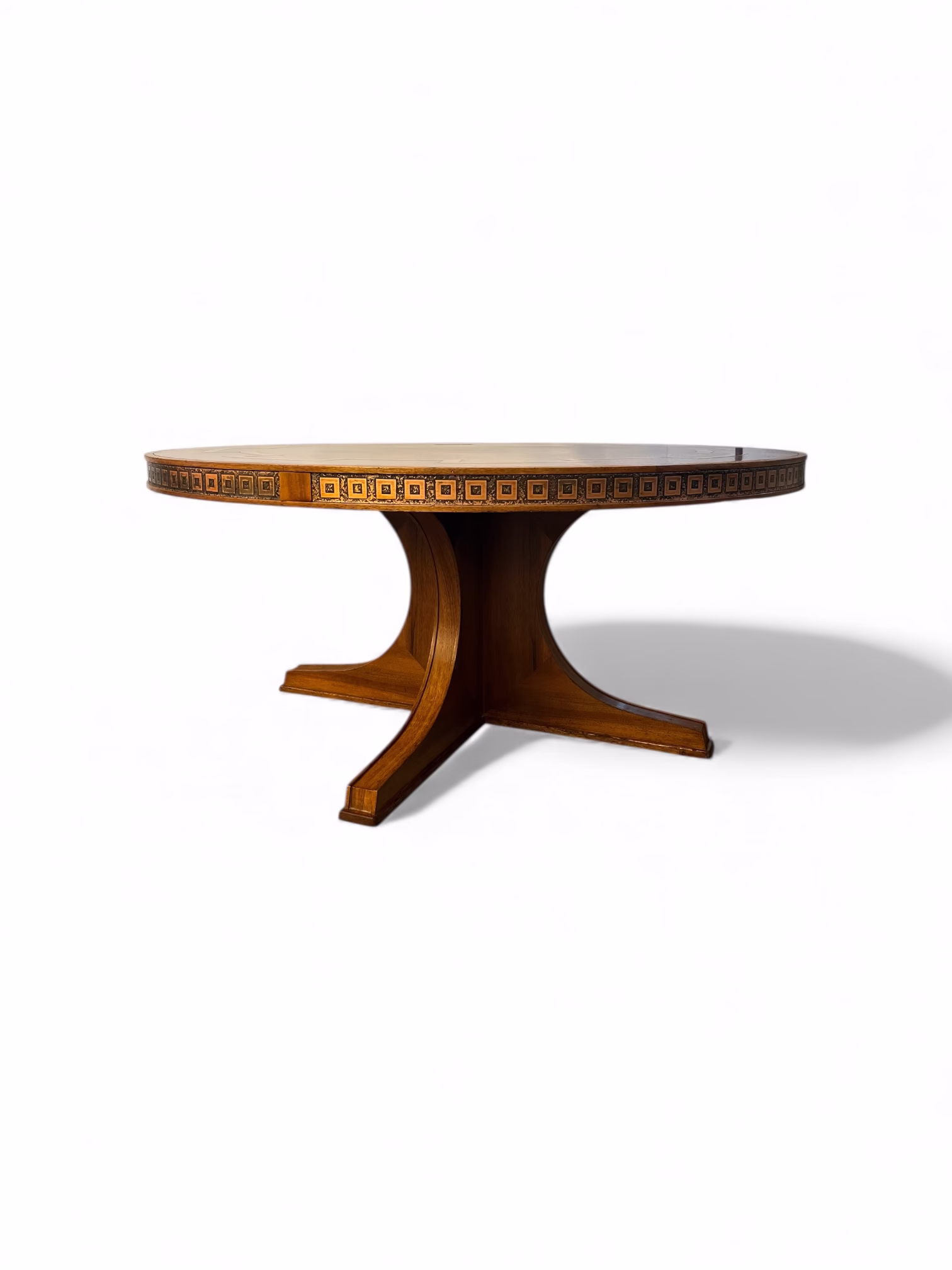 Masă joasă vintage Art Deco cu blat decorativ patinat, Europa, anii 1960 Mese