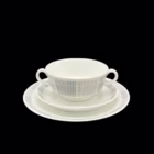 Serviciu de masă Scherzer Germania, 24 piese, porțelan Mid-Century Modern, decor geometric gri Servicii de masa